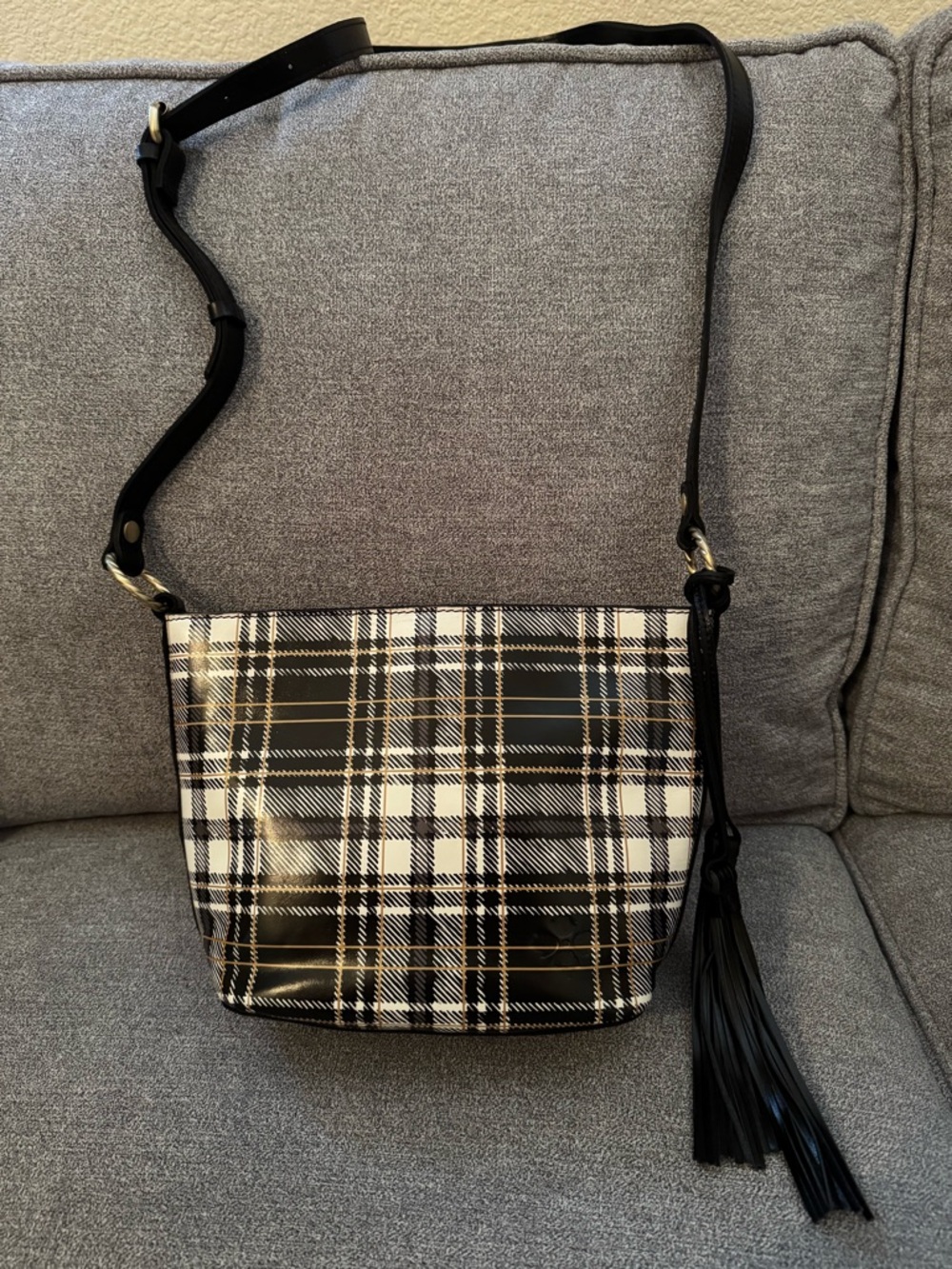 Patricia Nash Black/White Plaid Voletta Crossbody